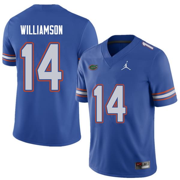 NCAA Florida Gators Chris Williamson Men's #14 Jordan Brand Royal Stitched Authentic College Football Jersey IUN8364FC